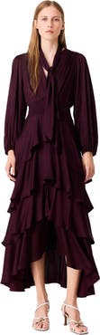 maje Ruffled maxi dress