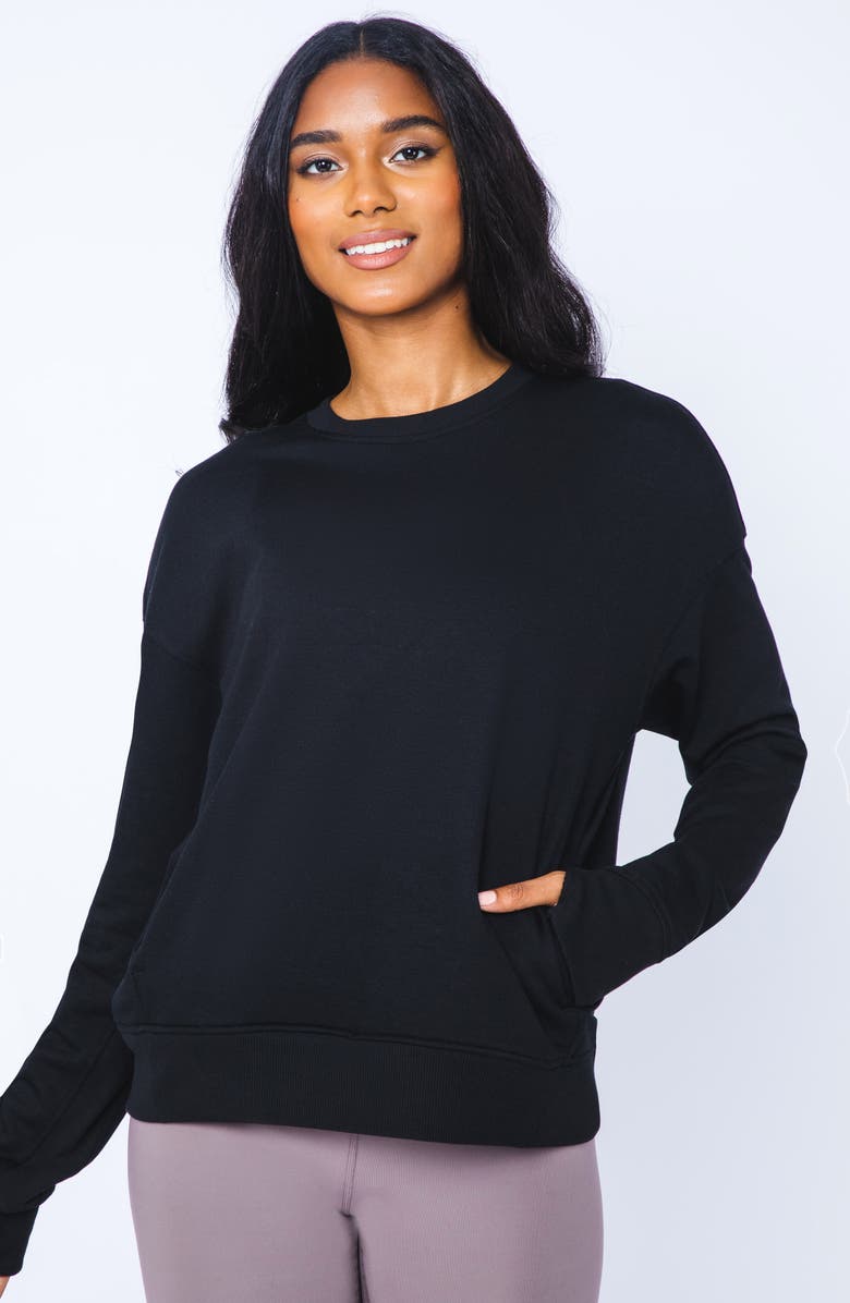 90 DEGREE BY REFLEX French Terry Crewneck Pullover, Alternate, color,