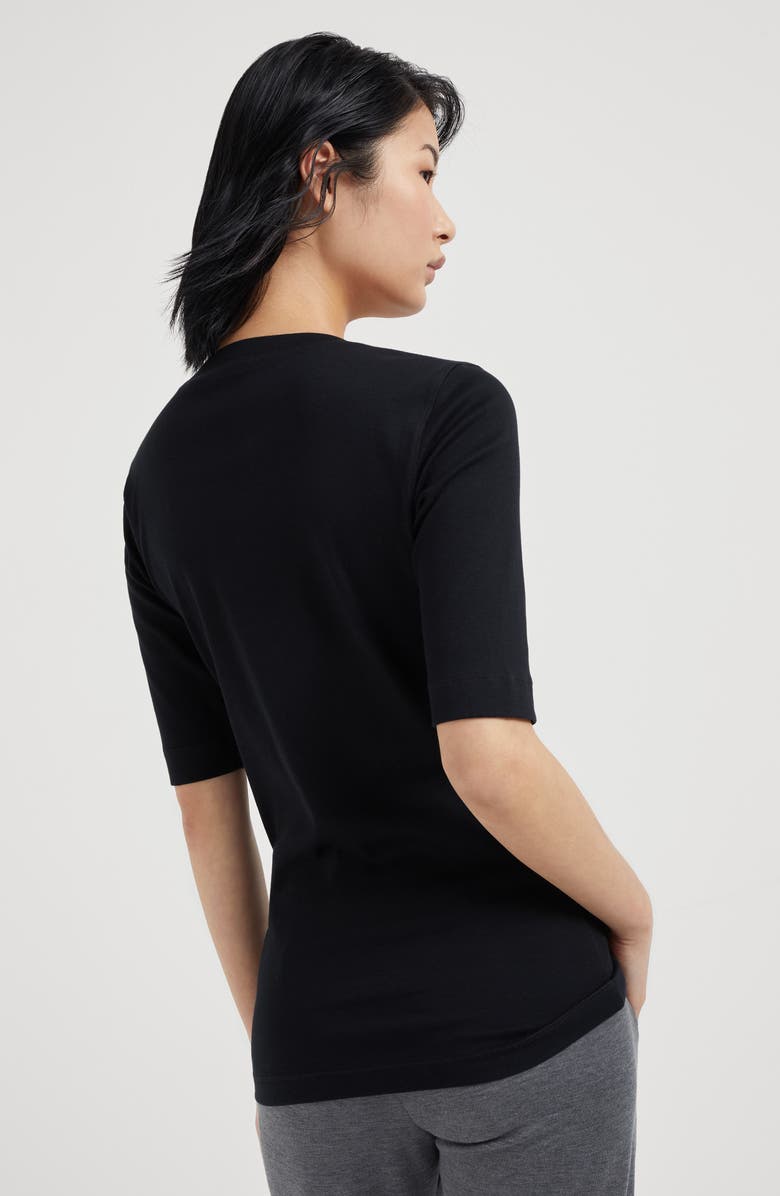 Brunello Cucinelli Ribbed jersey T-shirt, Alternate, color, 