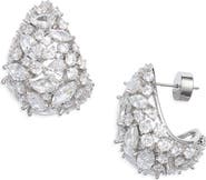 Nordstrom Scattered Cubic Zirconia Teardrop Hoop Earrings