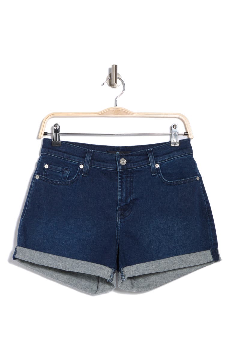 Rolled Cuff Denim Shorts, Alternate, color, KAIA