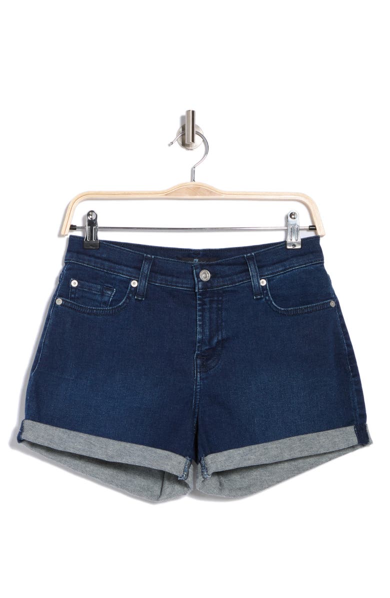 7 For All Mankind Rolled Cuff Denim Shorts, Alternate, color,