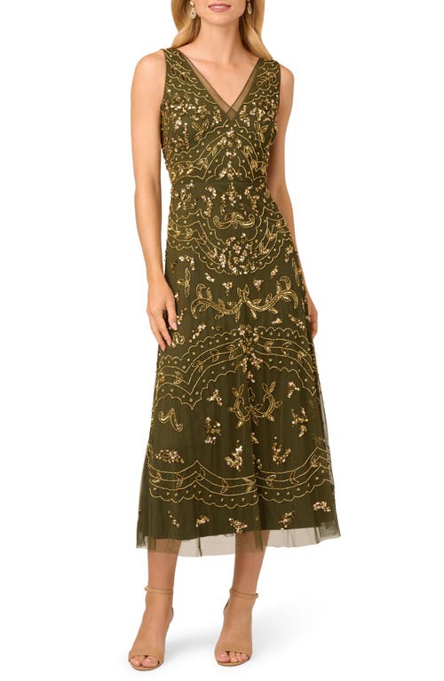 Adrianna Papell Beaded Sequin Cocktail Dress