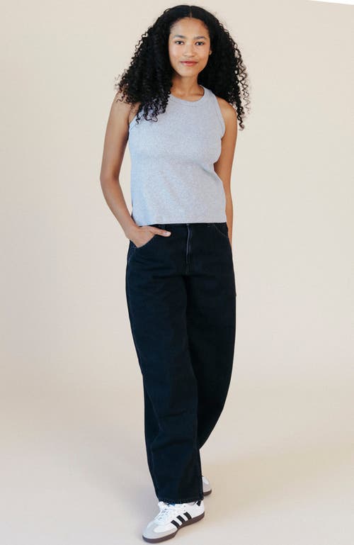 Poplinen Plus Charlie Ribbed Tank In Gray
