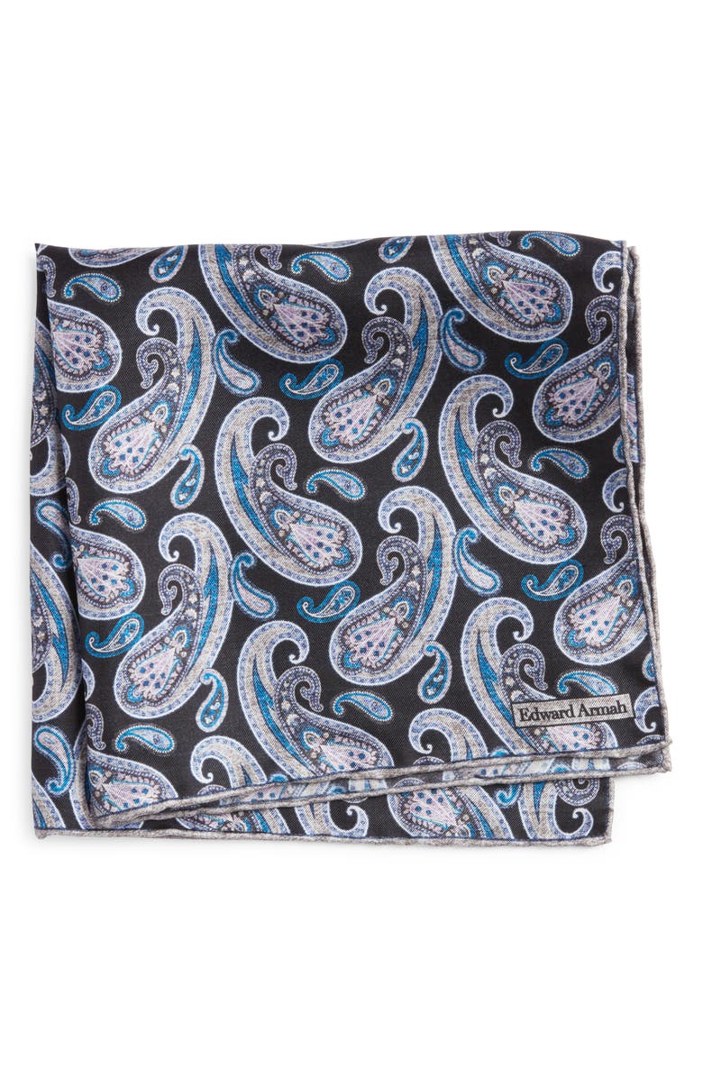 EDWARD ARMAH Paisley Silk Pocket Square, Main, color, 