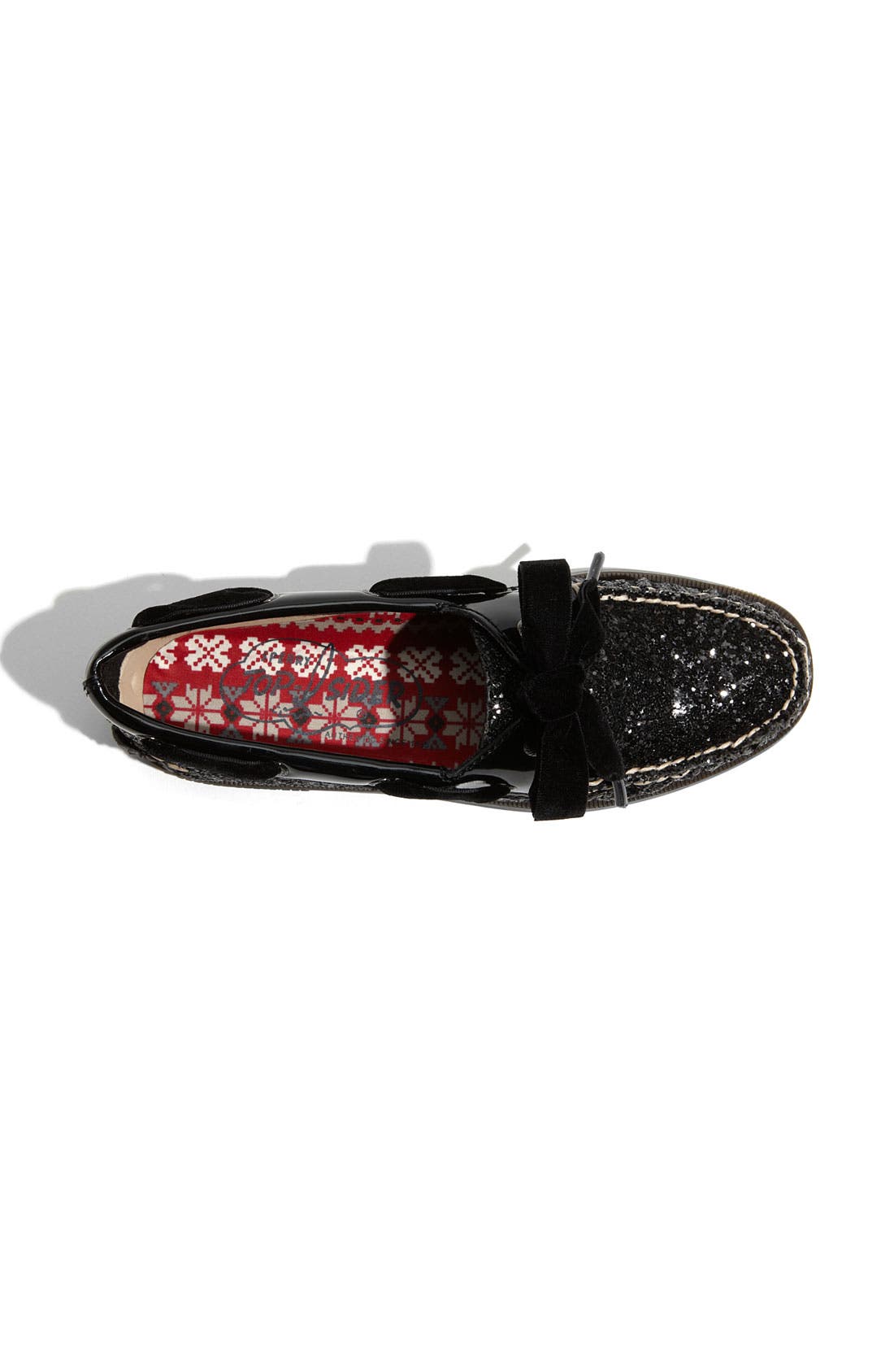 Sperry Top-Sider® 'Authentic Original Glitter' Boat Shoe, Alternate, color, BLACK GLITTER