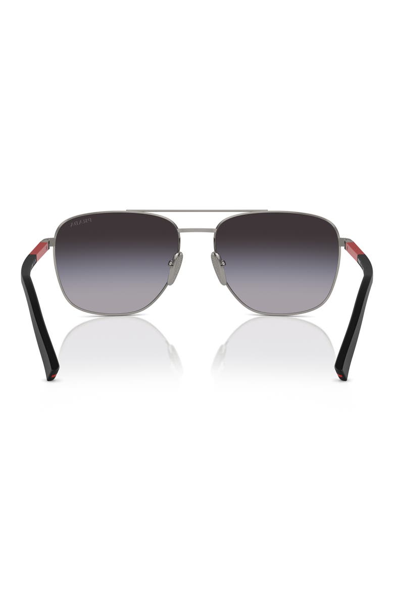 60mm Gradient Oval Sunglasses, Alternate, color, GUNMETAL