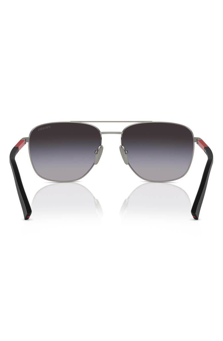 Prada Linea Rossa 60mm Gradient Oval Sunglasses, Alternate, color, Gunmetal