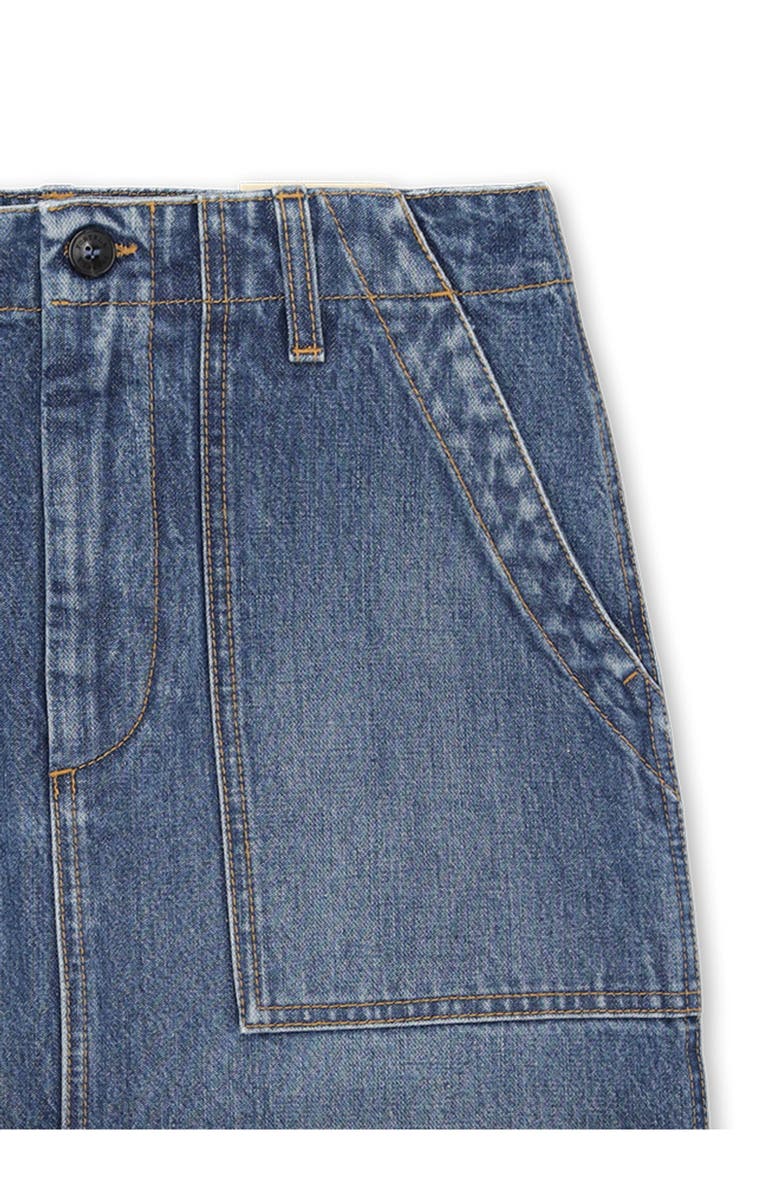 Fortela Jia Custom Wash Denim Fatigue Skirt, Alternate, color, D340