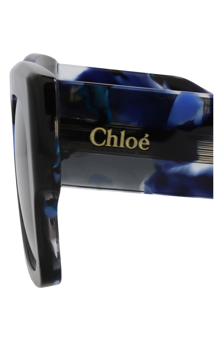 Chloé 55mm Square Sunglasses, Alternate, color, Blue Blue Grey