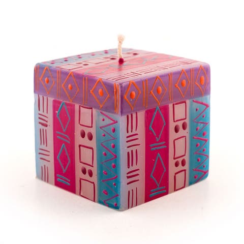 Blue Moon Painted Cube Candle