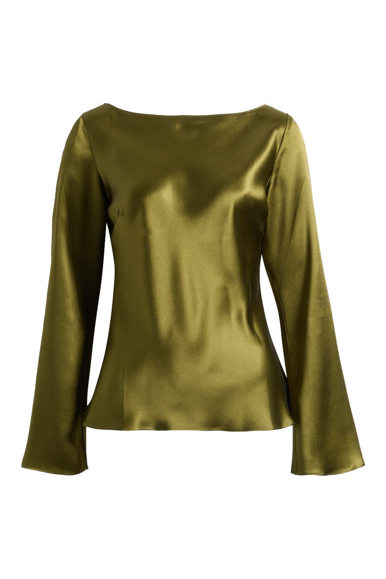 Marlow Silk Top, Alternate, color, MOSS GARDEN