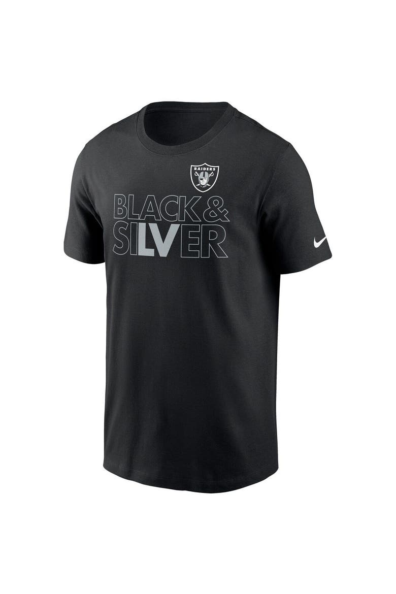 Men's Nike Black Las Vegas Raiders Hometown Collection Black & Silver T-Shirt, Alternate, color, Black