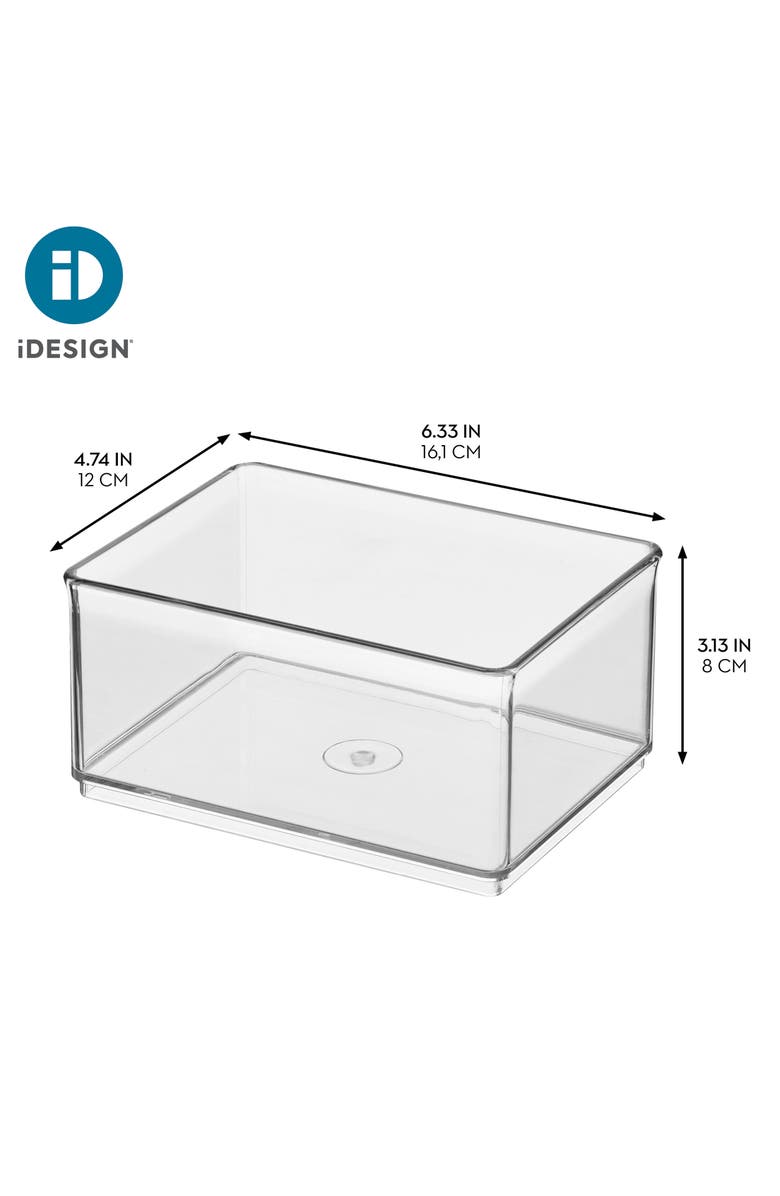 iDesign Medium Shallow Organizer Bin - Set of 4, Alternate, color, Clear