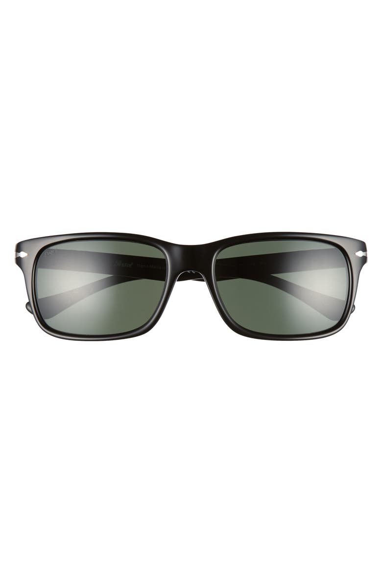 58mm Rectangular Sunglasses, Alternate, color, BLACK SOLID