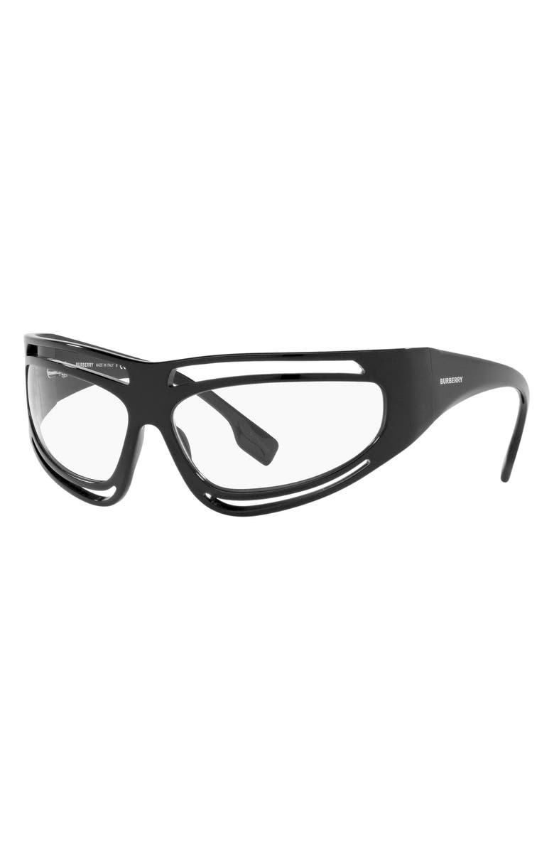 Burberry 65mm Cutout Frame Shield Sunglasses, Alternate, color,