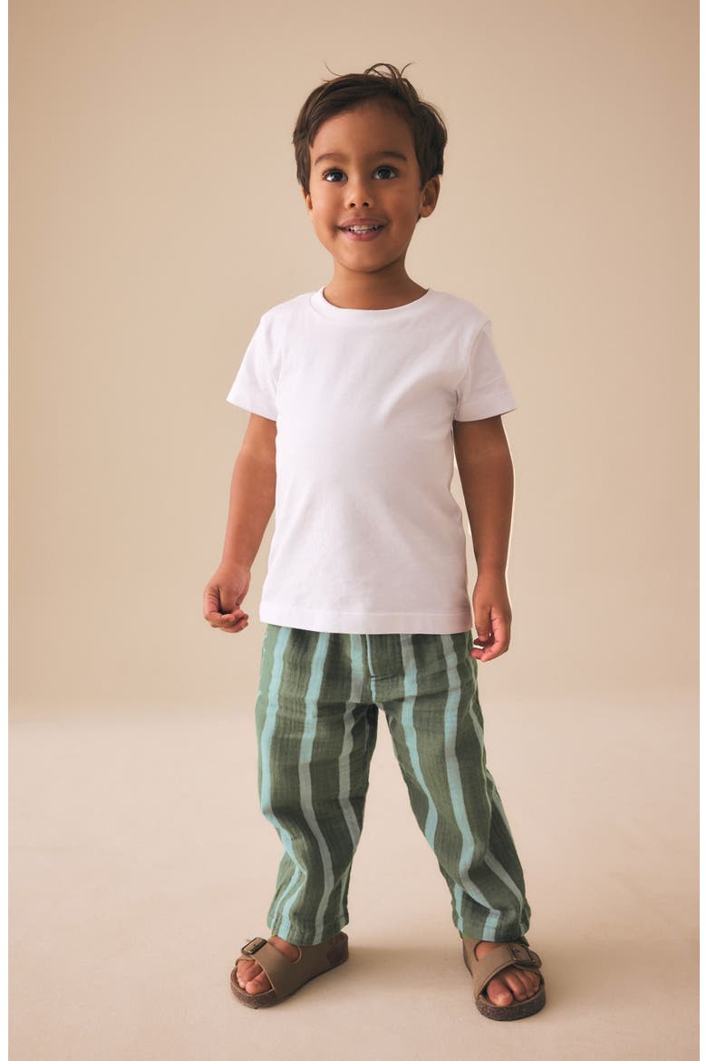 Kids' Stripe Cotton Pants, Alternate, color, GREEN