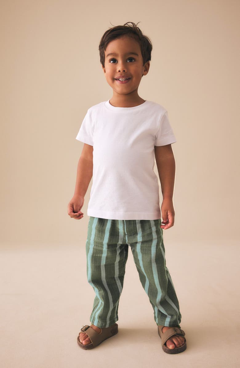 NEXT Kids' Stripe Cotton Pants, Alternate, color, Green