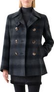 Akris punto Blurred Check Wool Blend Peacoat