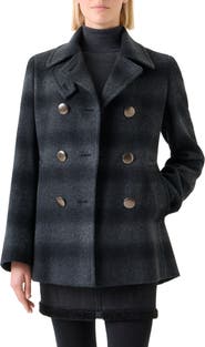 Akris punto Blurred Check Wool Blend Peacoat