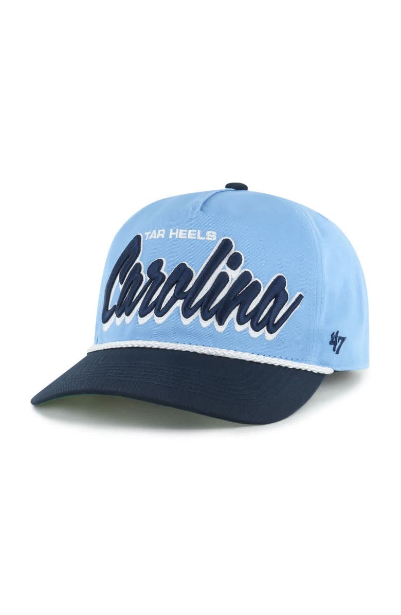 '47 Men's '47 Carolina Blue North Carolina Tar Heels Dropshadow Rope Hitch Adjustable Hat, Alternate, color, 