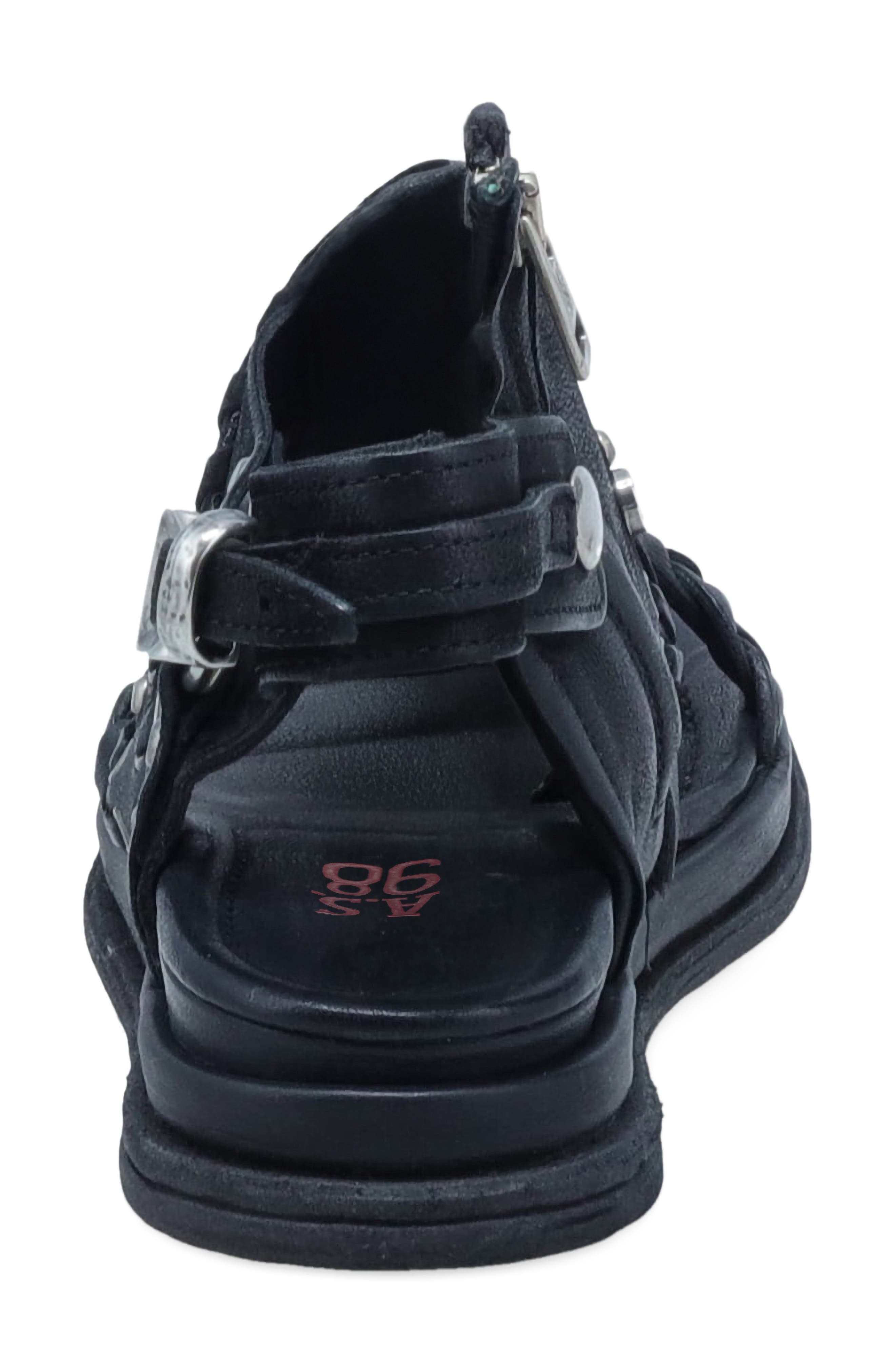 A.S.98 Sullivan Ankle Strap Sandal, Alternate, color, Black