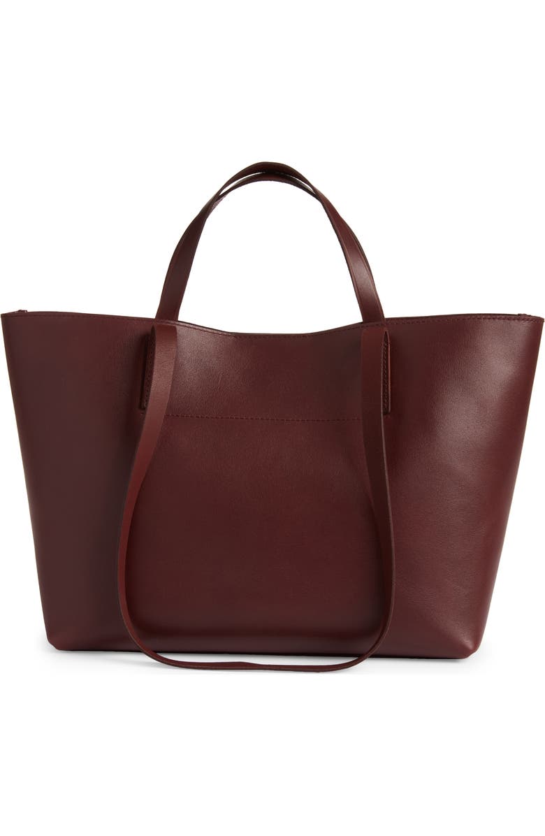 Madewell Medium Essentials Leather East/West Tote, Alternate, color, Dark Cabernet