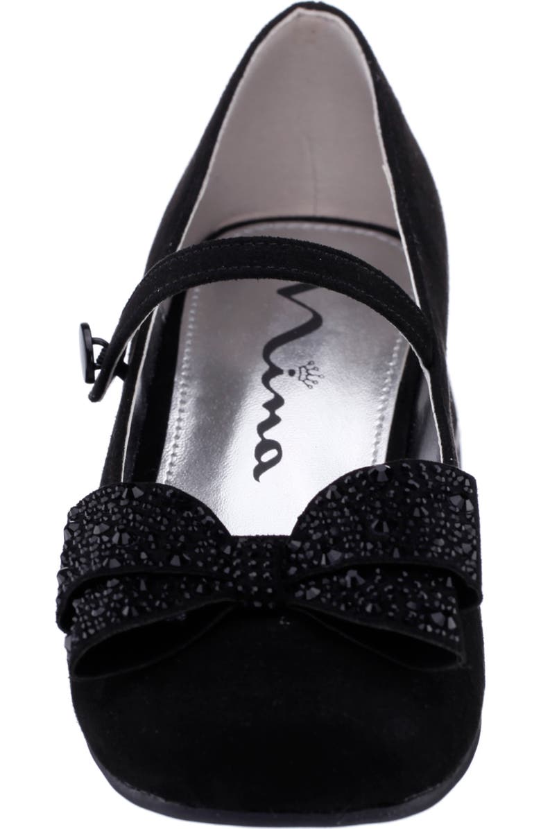 Nina Kids' Kam Pump, Alternate, color, Black Microsuede