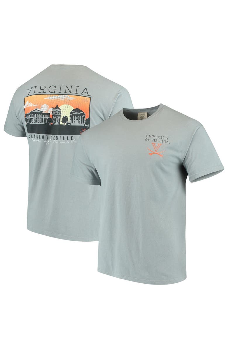 IMAGE ONE Men's Gray Virginia Cavaliers Team Comfort Colors Campus Scenery T-Shirt, Main, color, 