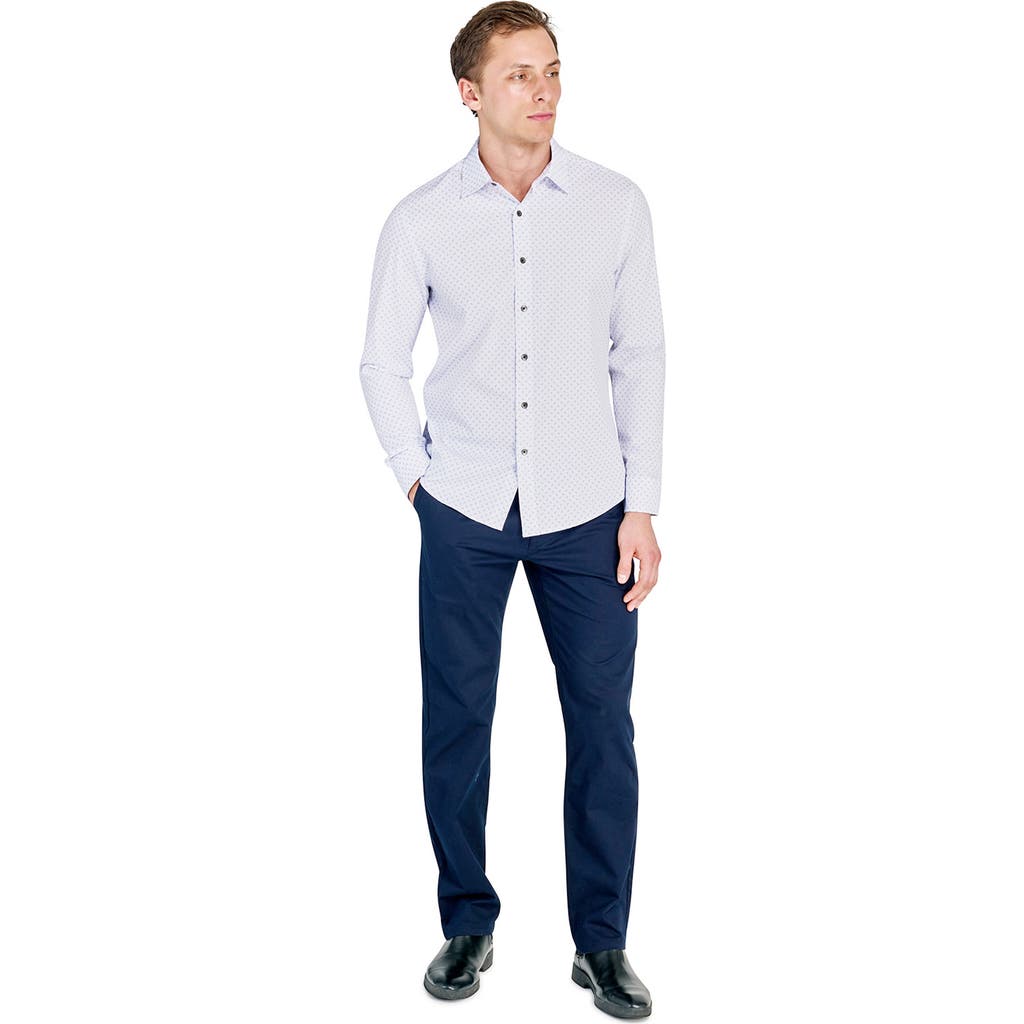 Wrk W.r.k Abstract Square Print Performance Button-up Shirt