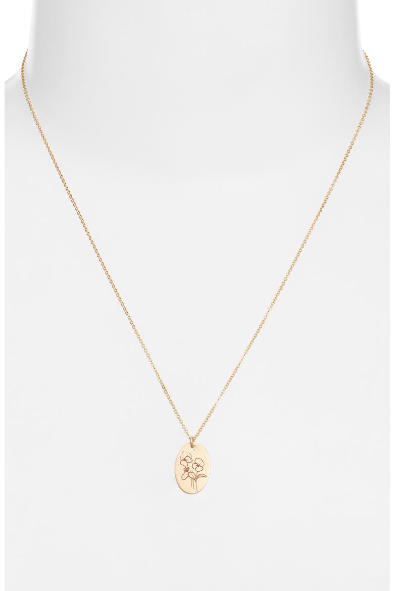 Louise Birth Flower Necklace, Alternate, color, GOLD / FEBRUARY