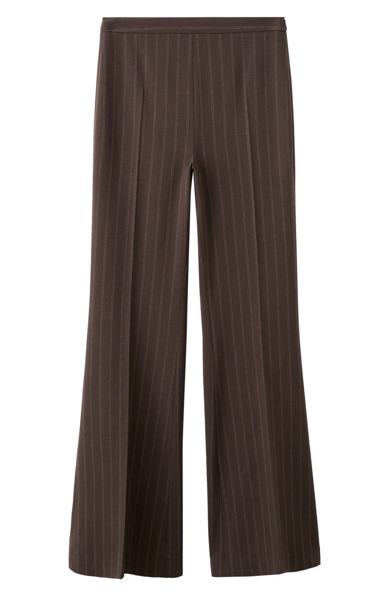 MANGO Pinstripe Pants, Alternate, color, Brown