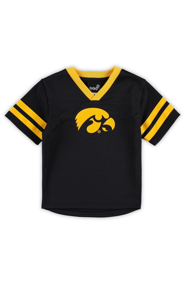 Outerstuff Preschool Black/Gold Iowa Hawkeyes Red Zone Jersey & Pants Set, Alternate, color, Black