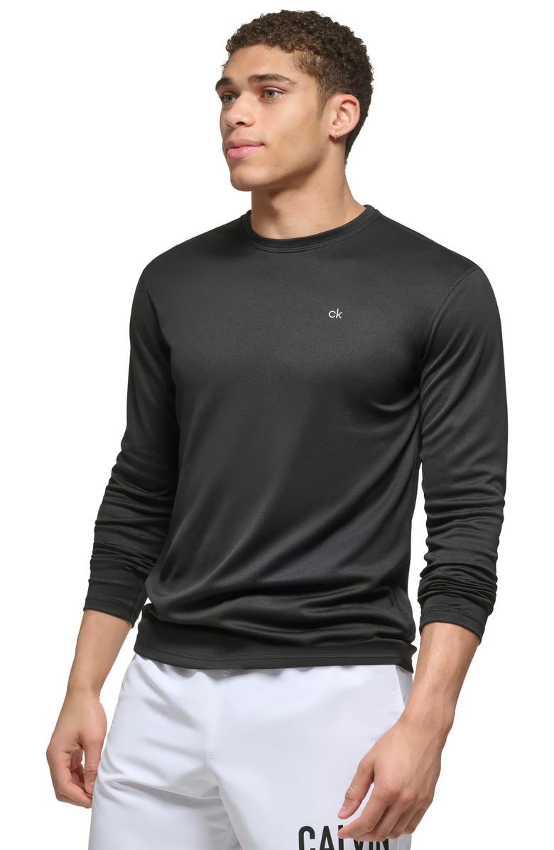 Calvin Klein Long Sleeve Moisture Wicking Top, Alternate, color, 
