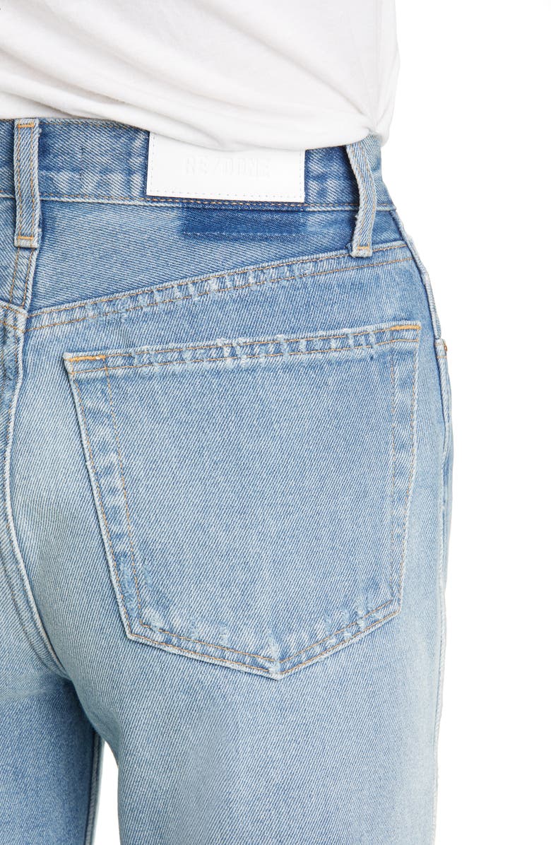 Re/Done '90s Ripped High Waist Loose Straight Leg Jeans, Alternate, color,