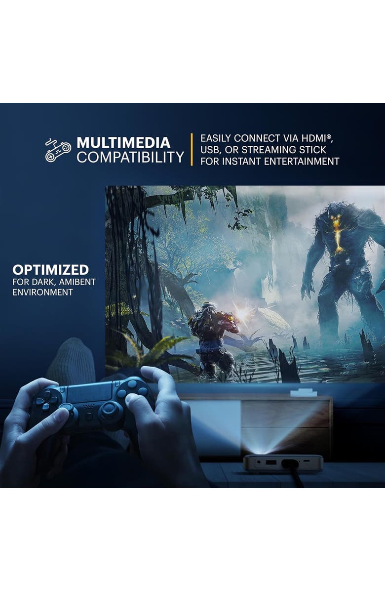 Kodak Luma 150 Pico Projector, Rechargeable Ultra Mini Projector with Travel Case & Tripod, Alternate, color, White