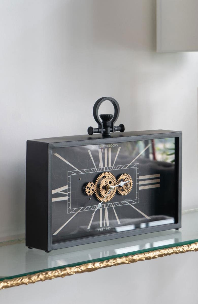 A & B Home Decorative Wall Clock, Alternate, color, Black