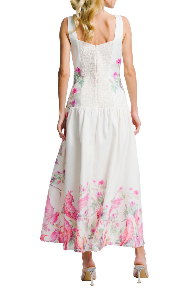 CIEBON Marsella Print Square Neck Maxi Sundress, Alternate, color, Cream Multi