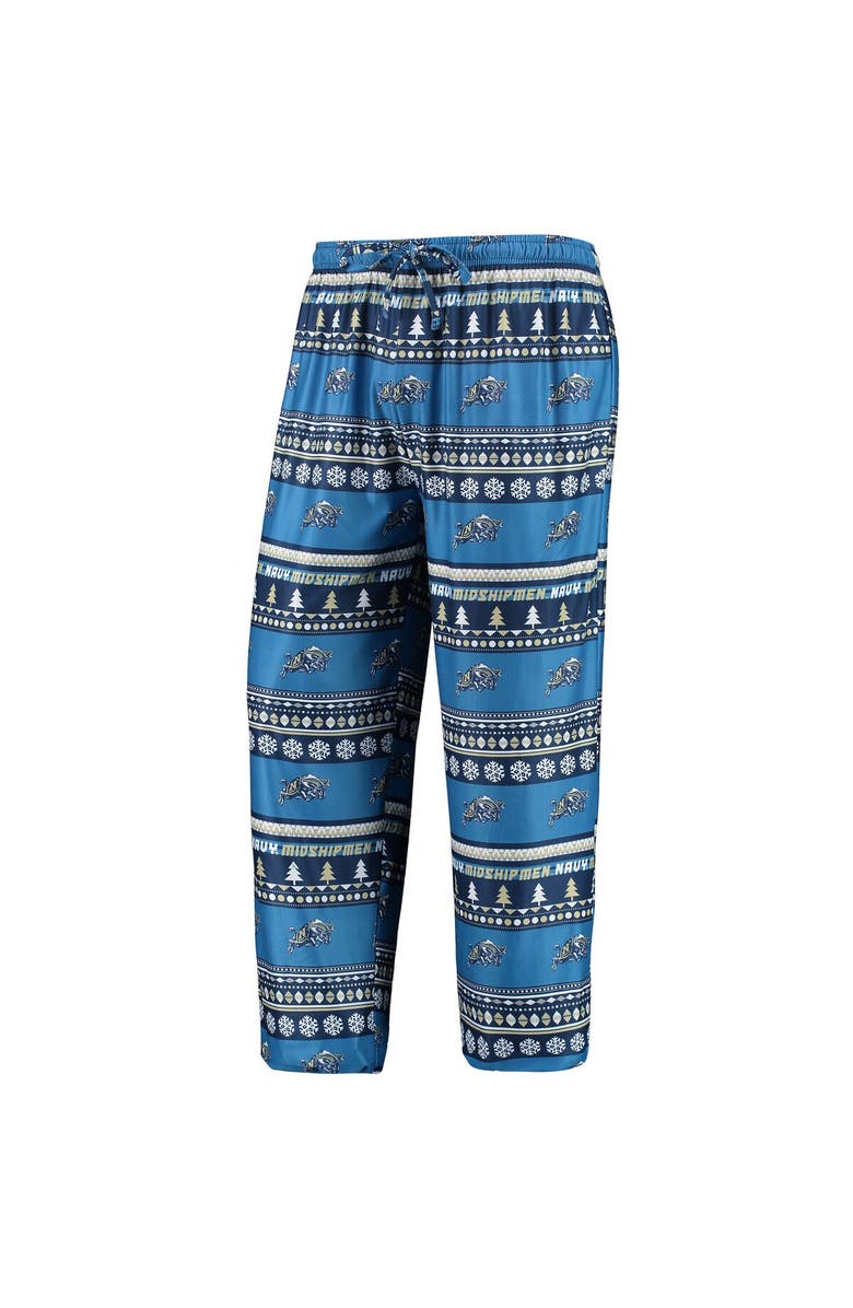 CONCEPTS SPORT Men's Concepts Sport Navy Navy Midshipmen Ugly Sweater Long Sleeve T-Shirt & Pants Sleep Set, Alternate, color, Blue