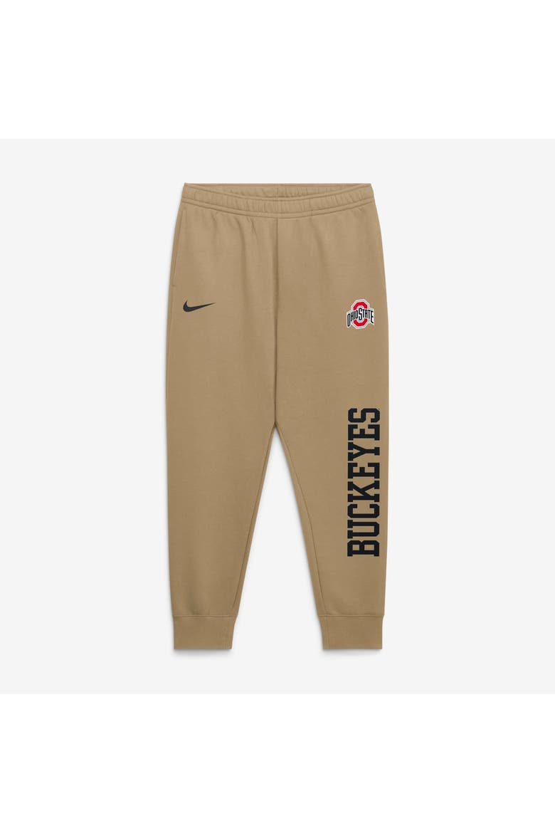 Men's Nike  Beige Ohio State Buckeyes Primetime Club Fleece Joggers, Main, color, Beige