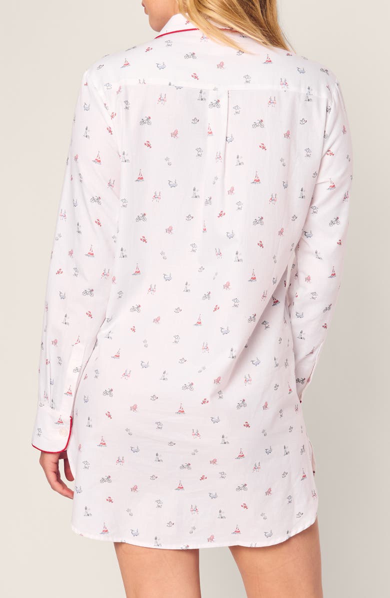 Petite Plume Coastal Charms Cotton Twill Nightshirt, Alternate, color, 
