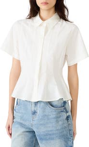 Steve Madden Porter Pleat Button-Up Shirt