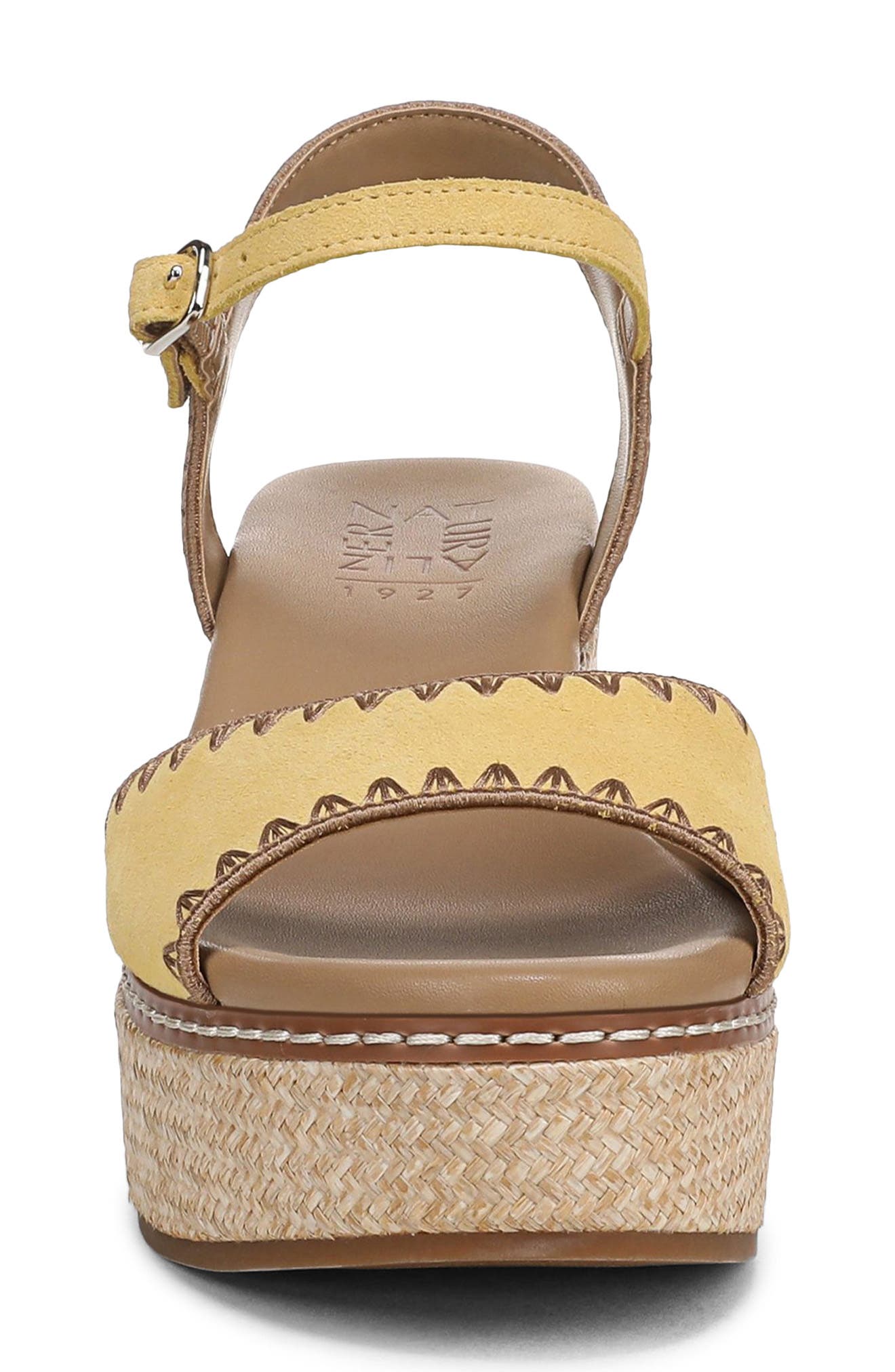 Della Platform Ankle Strap Sandal, Alternate, color, BEEHIVE YELLOW MULTI