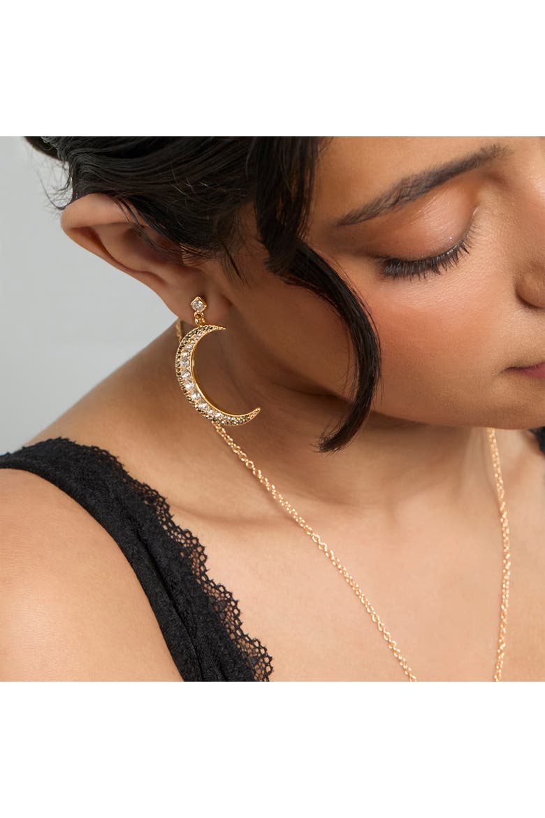 Mismatch Moon & Star Drop Earring, Alternate, color, Gold