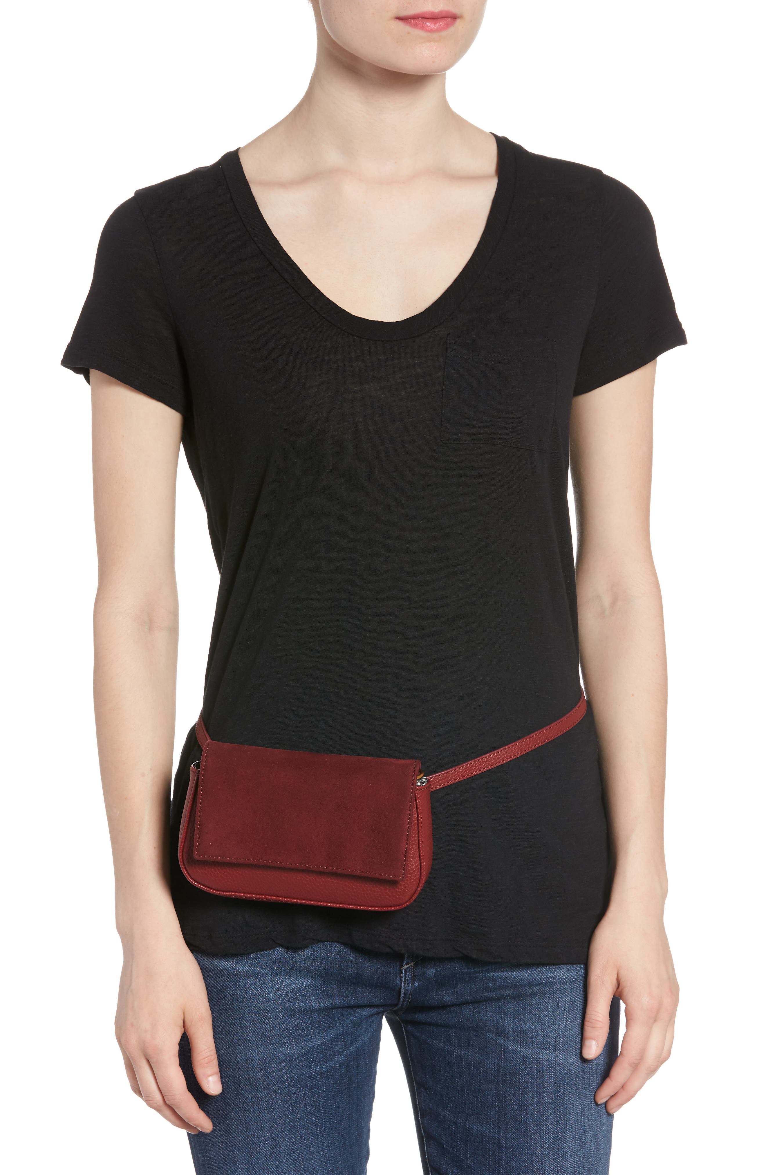 Kinza Belt Bag, Alternate, color, RED