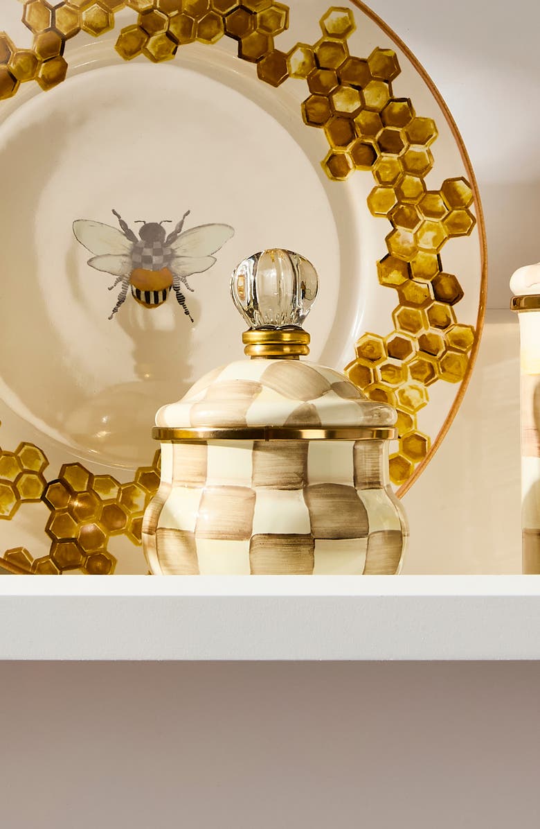 MACKENZIE CHILDS Mocha Check Lidded Sugar Bowl, Alternate, color, Mocha