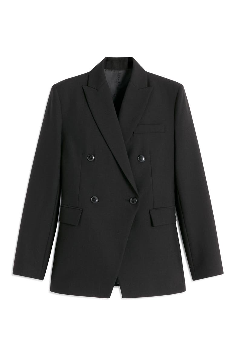 Double Breasted Suit Blazer, Alternate, color, BLACK