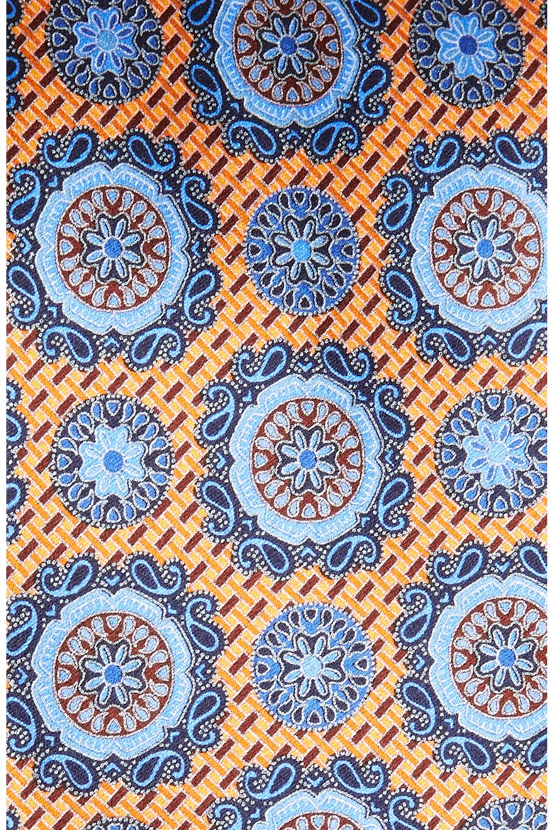 Ermenegildo Zegna Medallion Silk Tie, Alternate, color, YELLOW