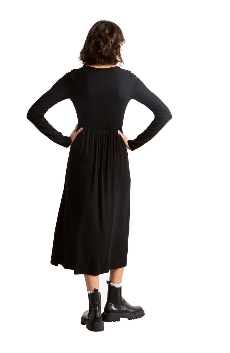 HATCH Collection The Softest Rib Long Sleeve Maternity/Nursing Dress, Alternate, color, Black