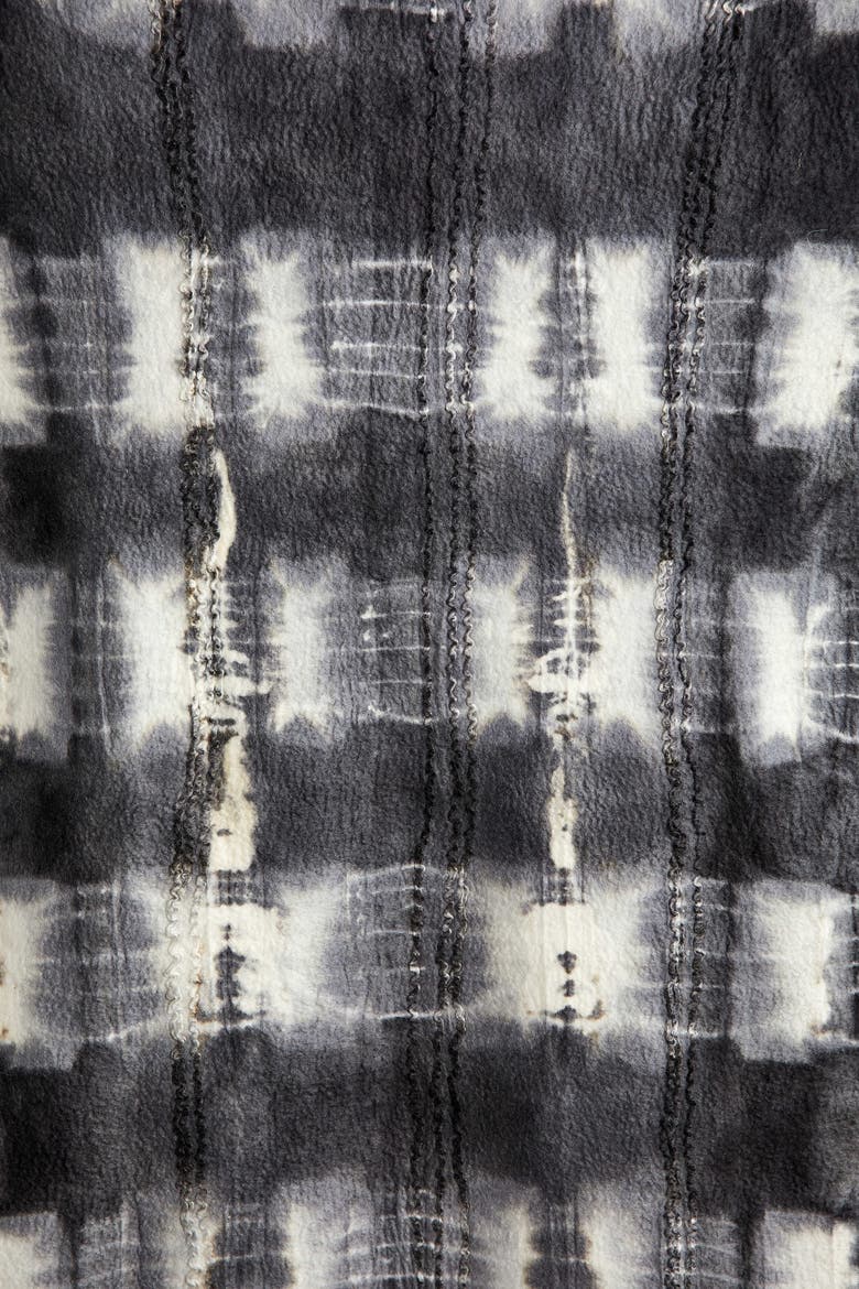 Adire Tye-Dye Lightweight Wool Throw Blanket, Alternate, color, Charcoal